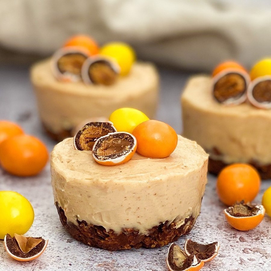 Healthy Mini Chocolate and Peanut Butter Cheesecakes
