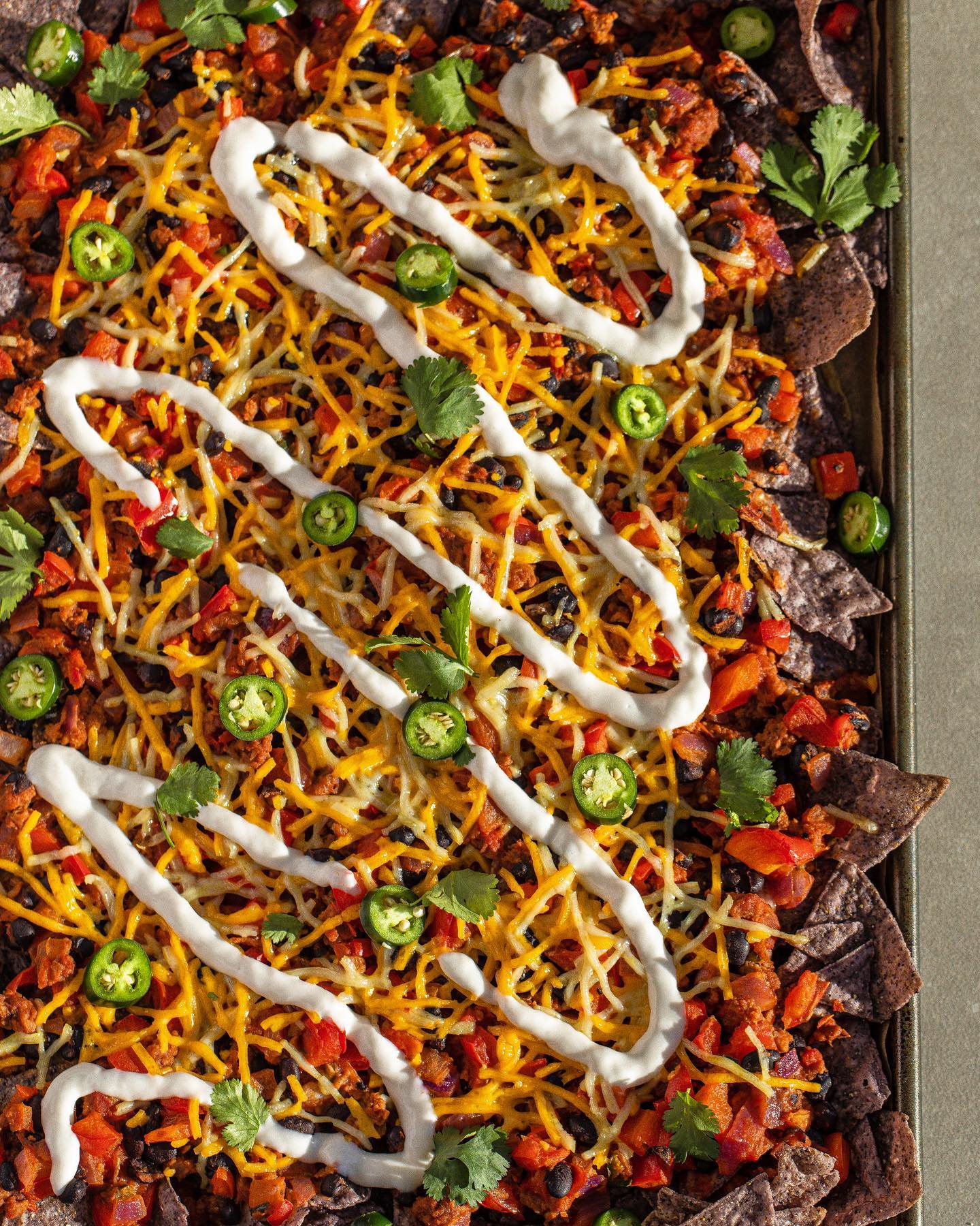 Vegan Black Bean & Beyond Nachos with Blue Corn Tortilla Chips
