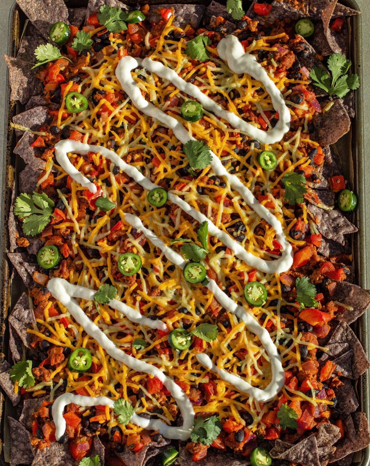 Vegan Black Bean & Beyond Nachos with Blue Corn Tortilla Chips