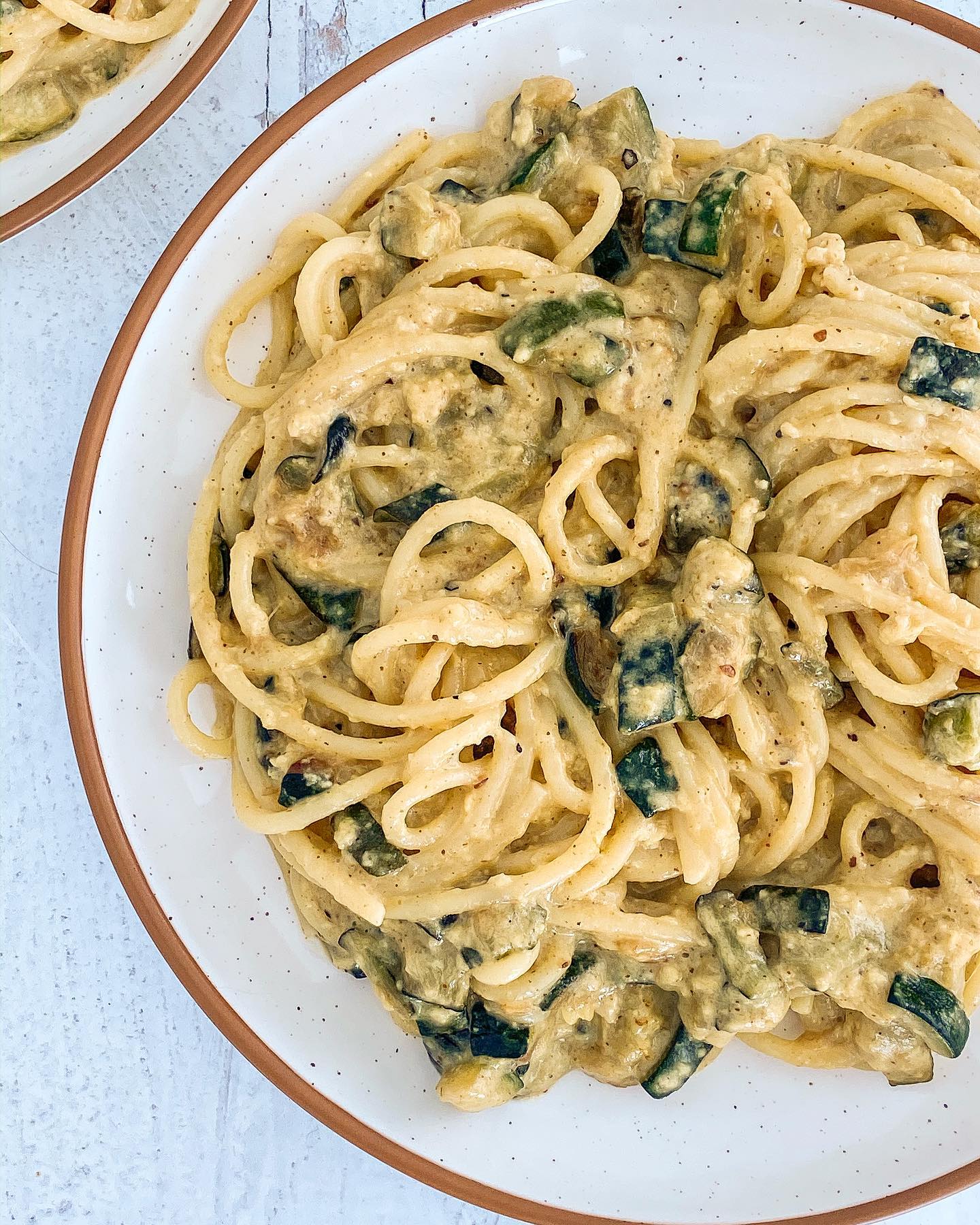 Vegan Zucchini Carbonara with Coconut Cream Sauce