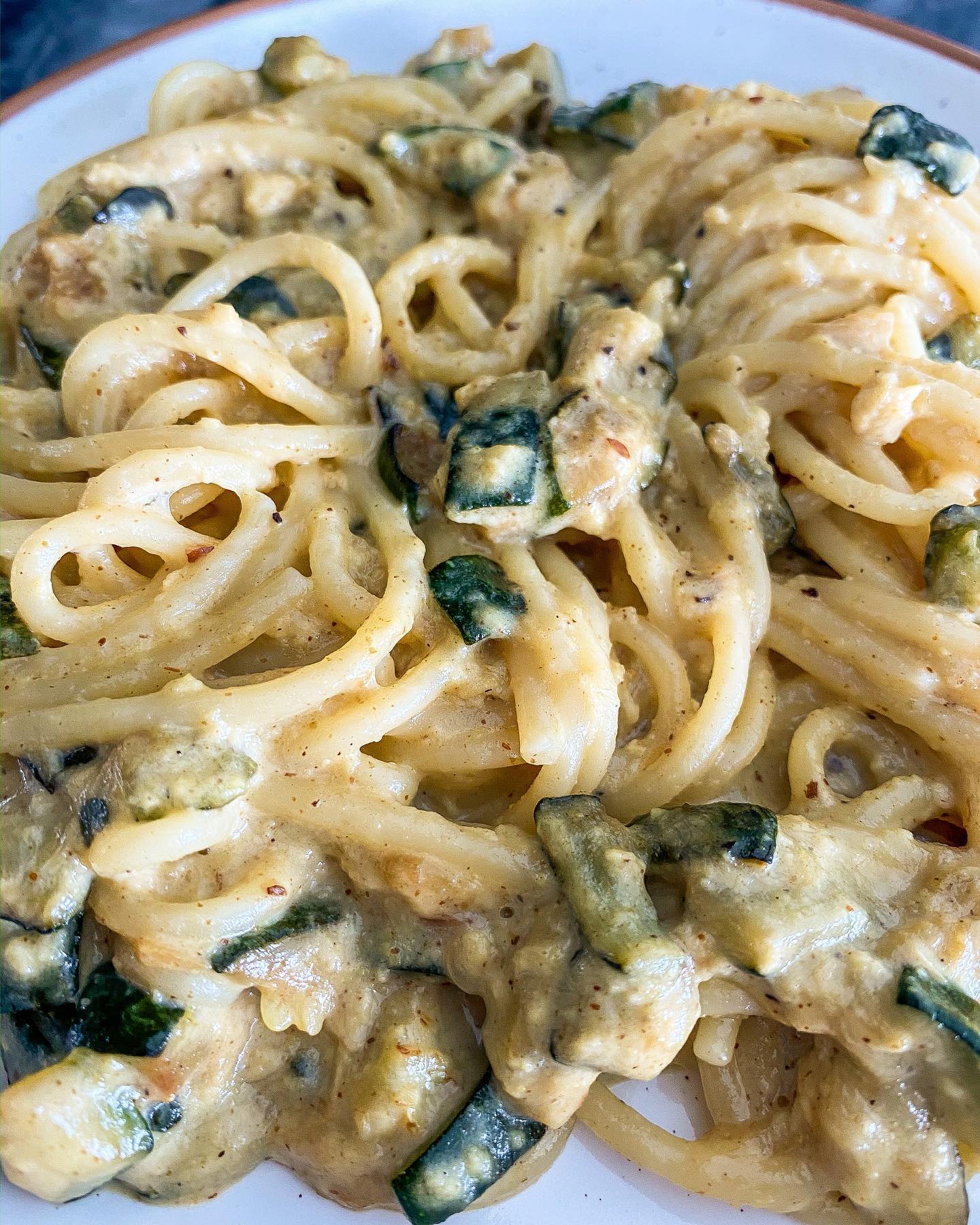Vegan Zucchini Carbonara with Coconut Cream Sauce