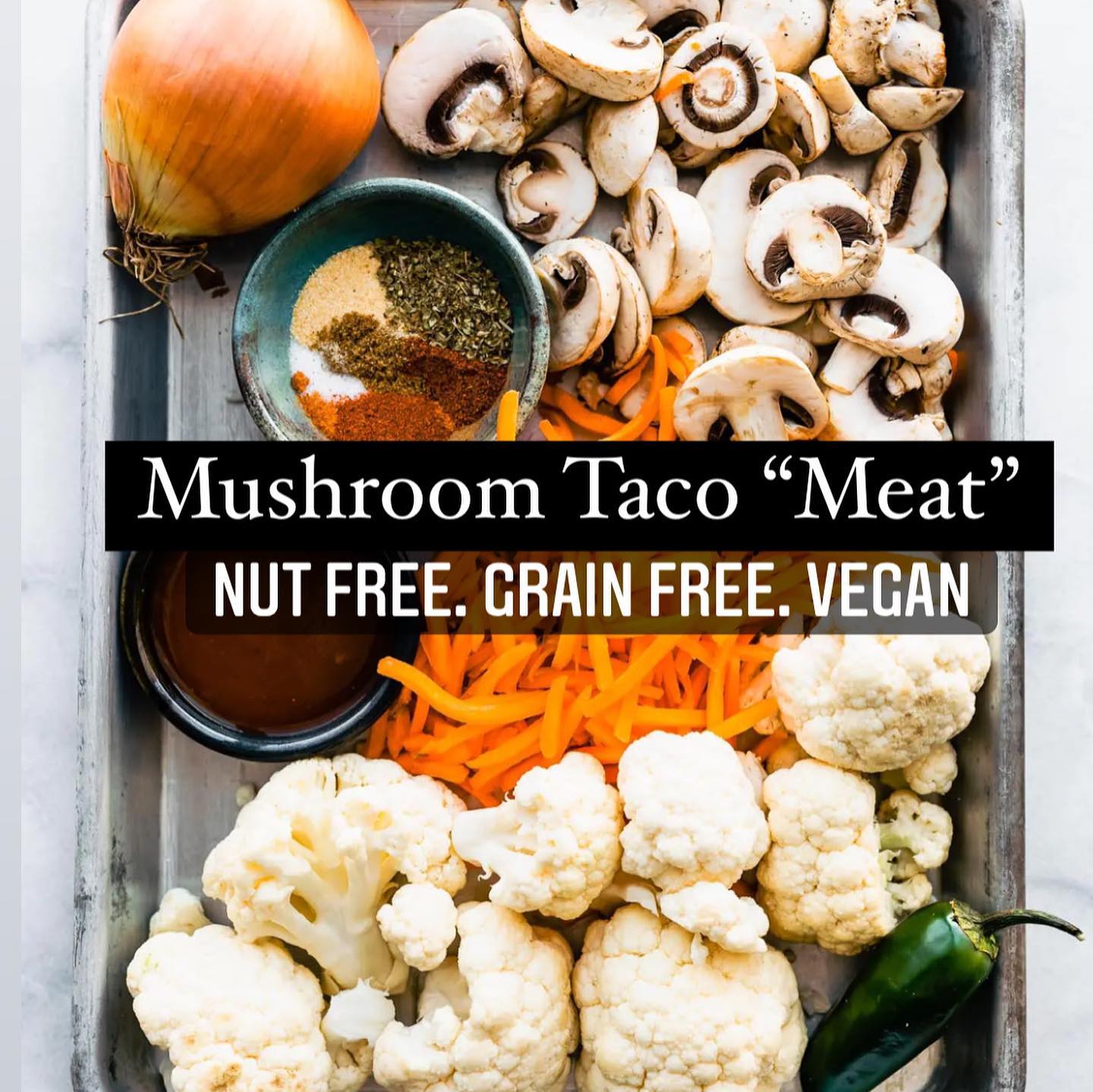 Cauliflower Mushroom Vegan Taco Meat