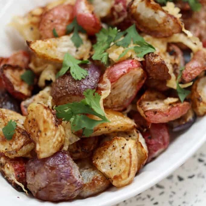 Crispy Air Fried Radishes