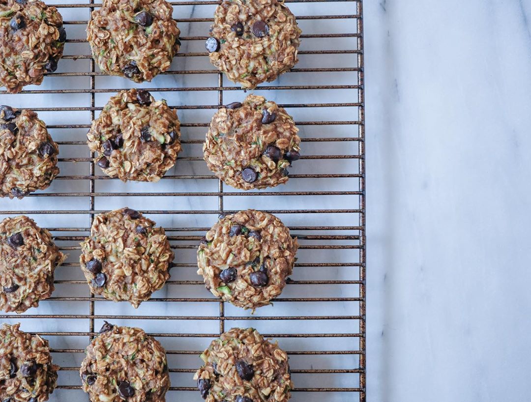 Zucchini Oatmeal Breakfast Cookies with Chocolate and Nuts