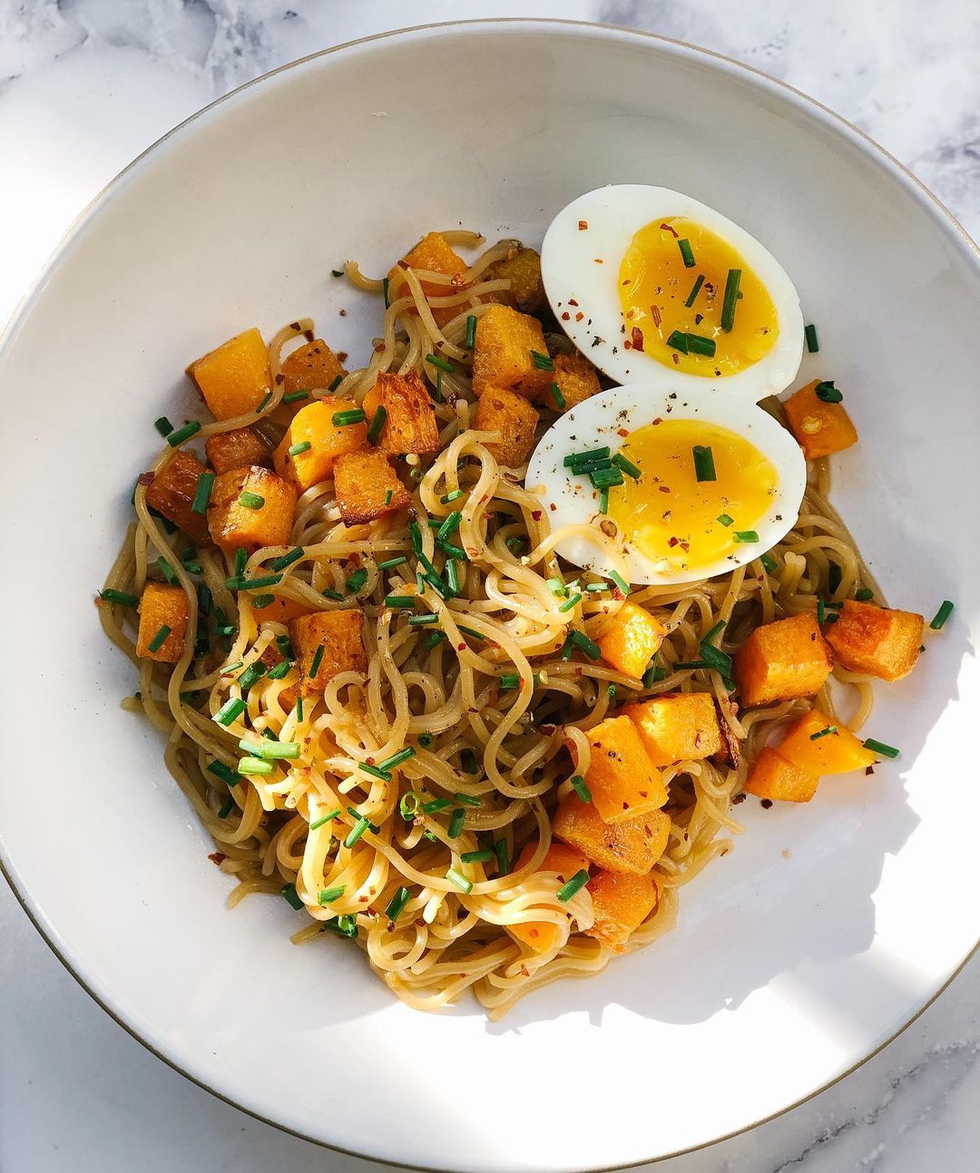 Butternut Squash Stir Fry with Jammy Eggs