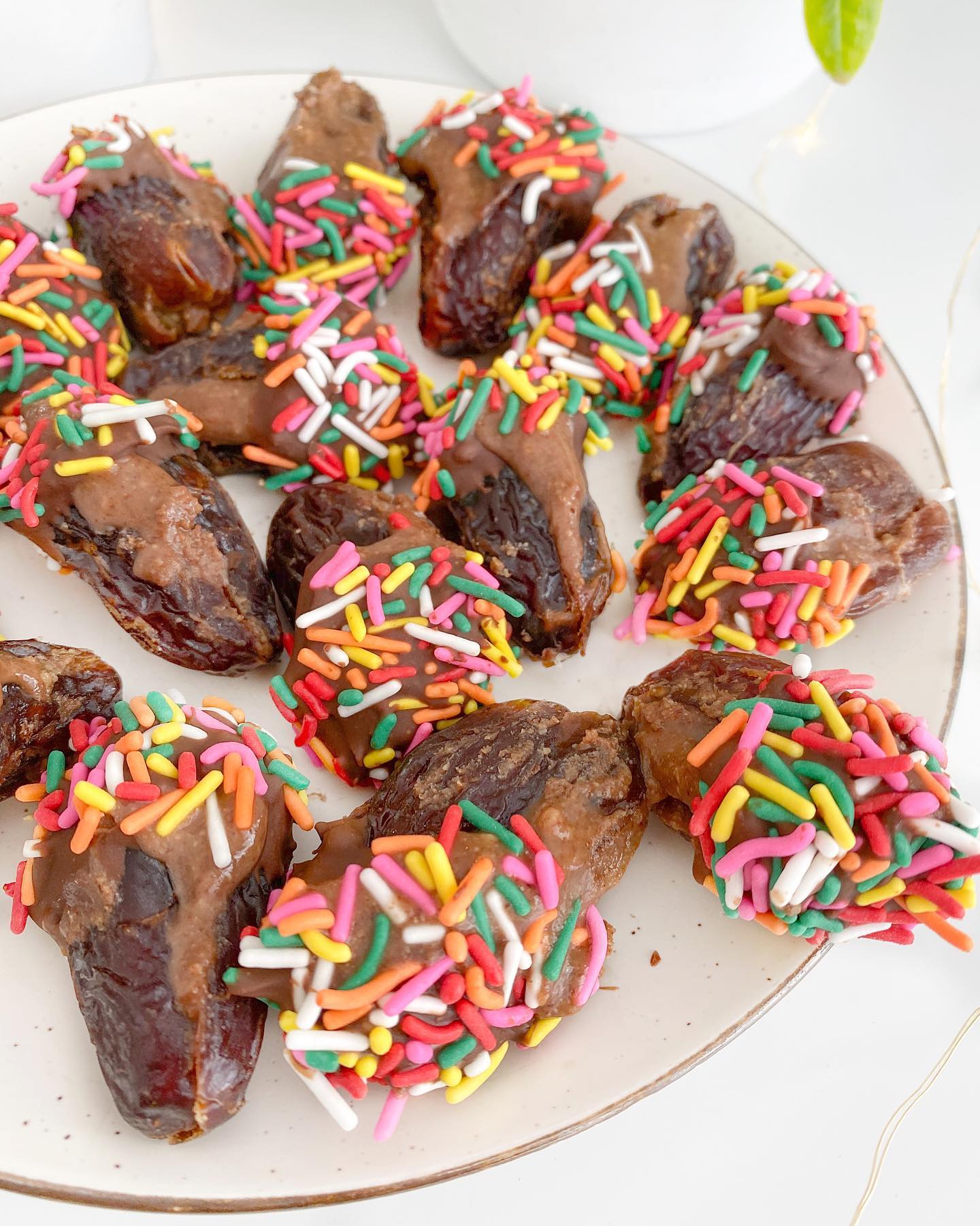 Nut Butter Stuffed Dates with Chocolate