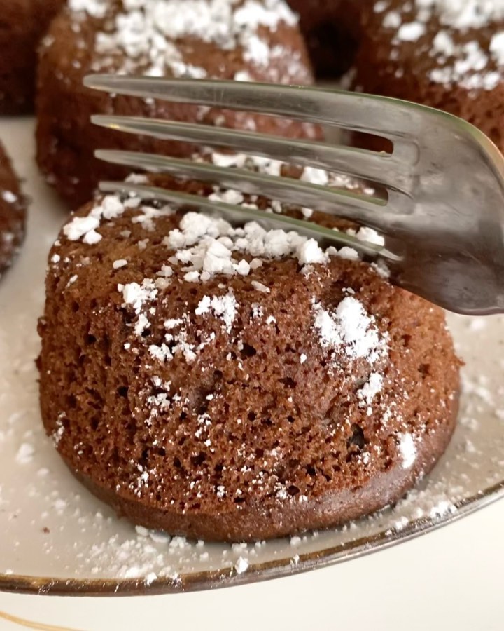 Chocolate Banana Lava Cake Muffins