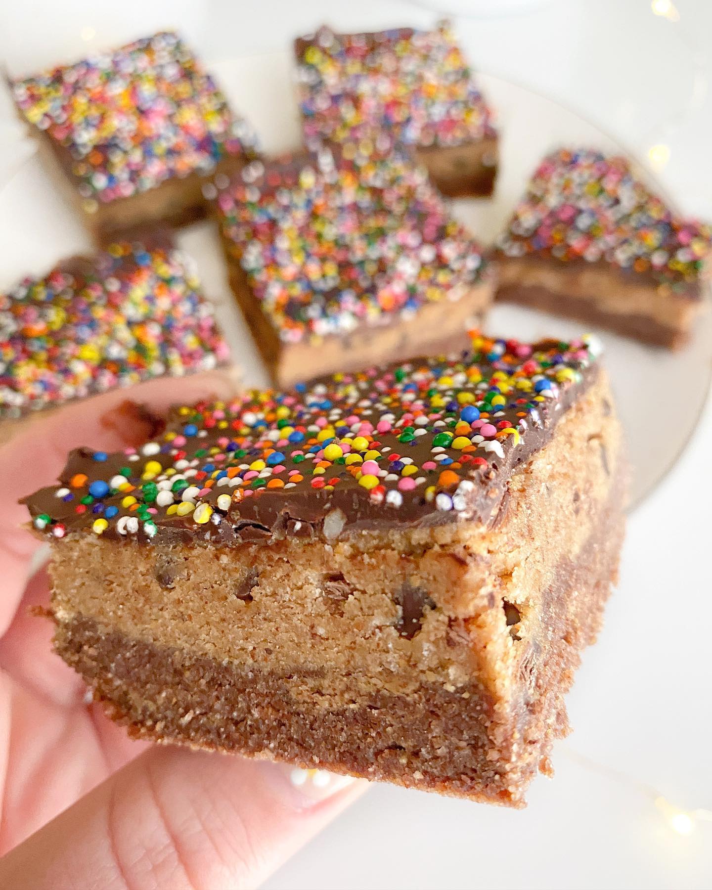 Easy No-Bake Cookie Dough Brownie Bars