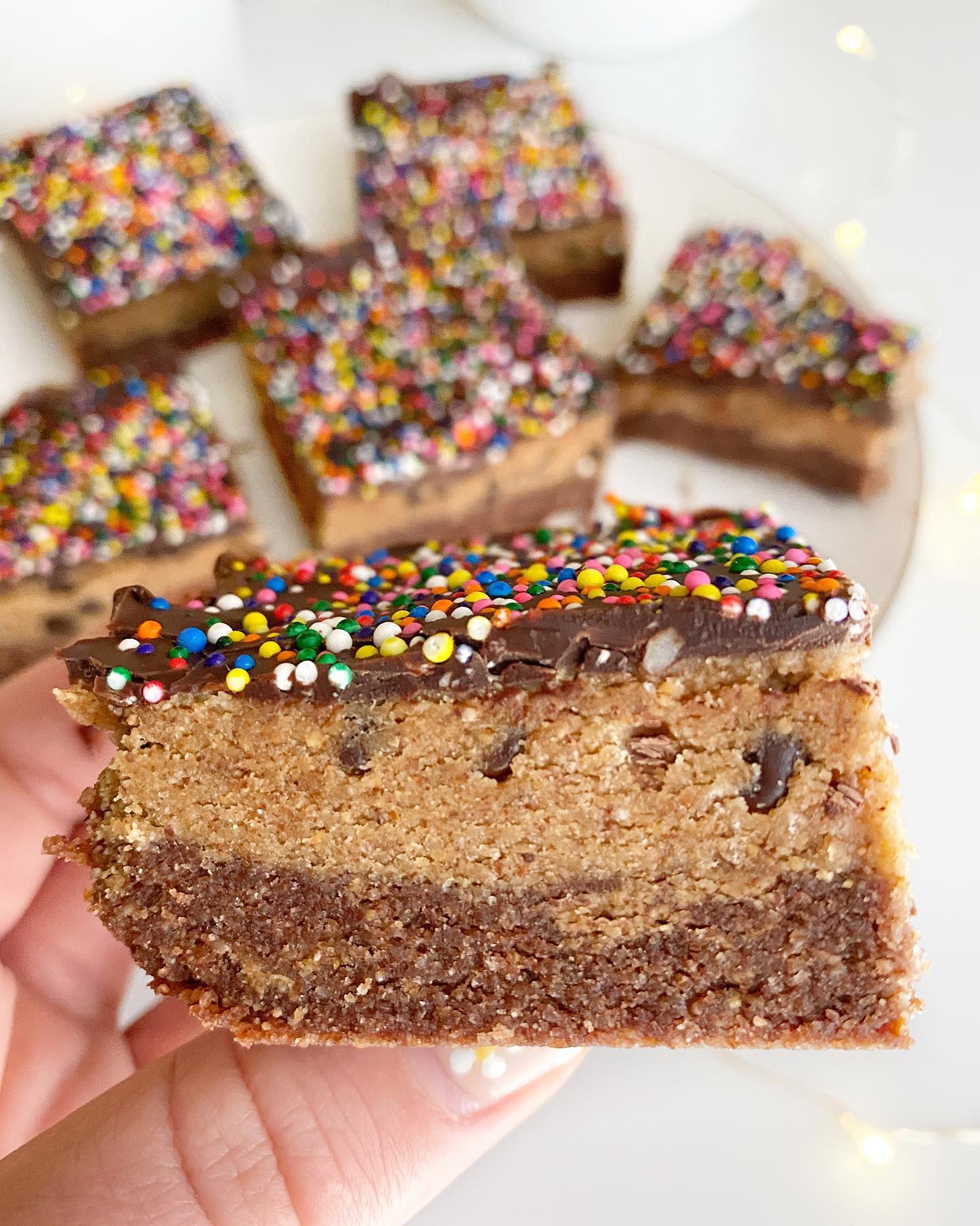 Easy No-Bake Cookie Dough Brownie Bars