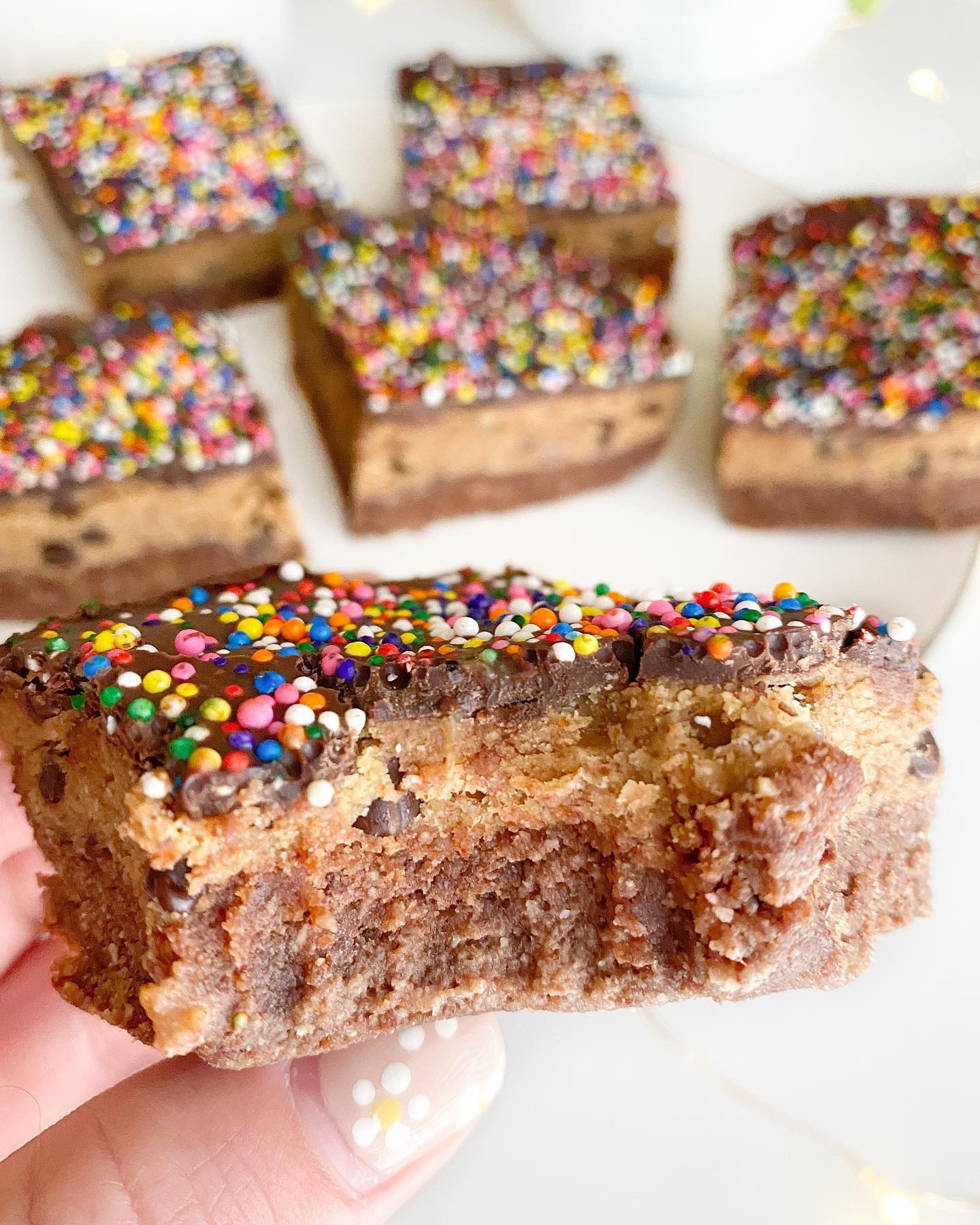 Easy No-Bake Cookie Dough Brownie Bars