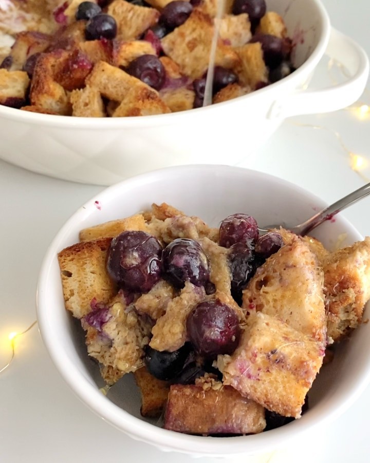 Blueberry French Toast Casserole with Hawaiian Sweet Bread
