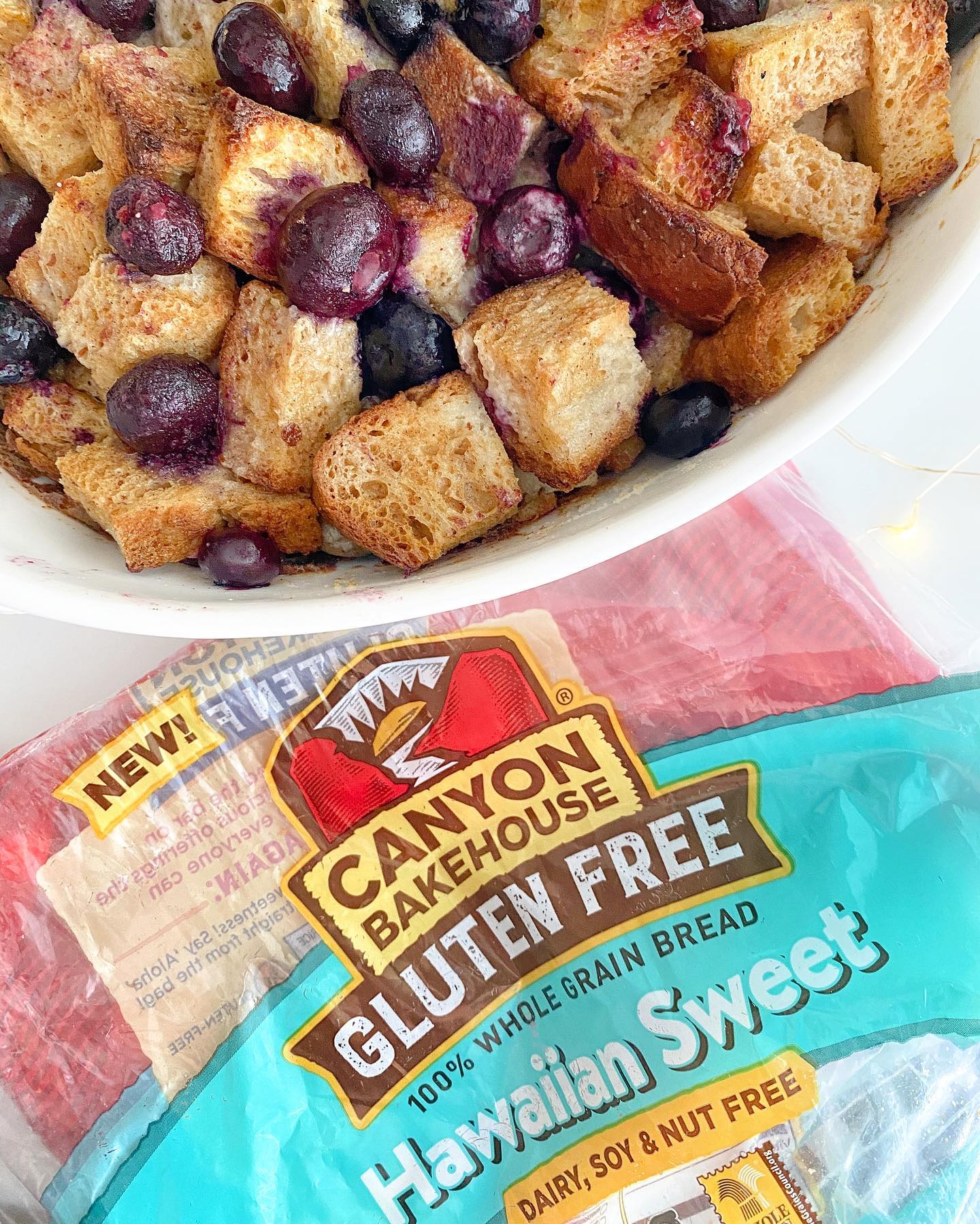 Blueberry French Toast Casserole with Hawaiian Sweet Bread