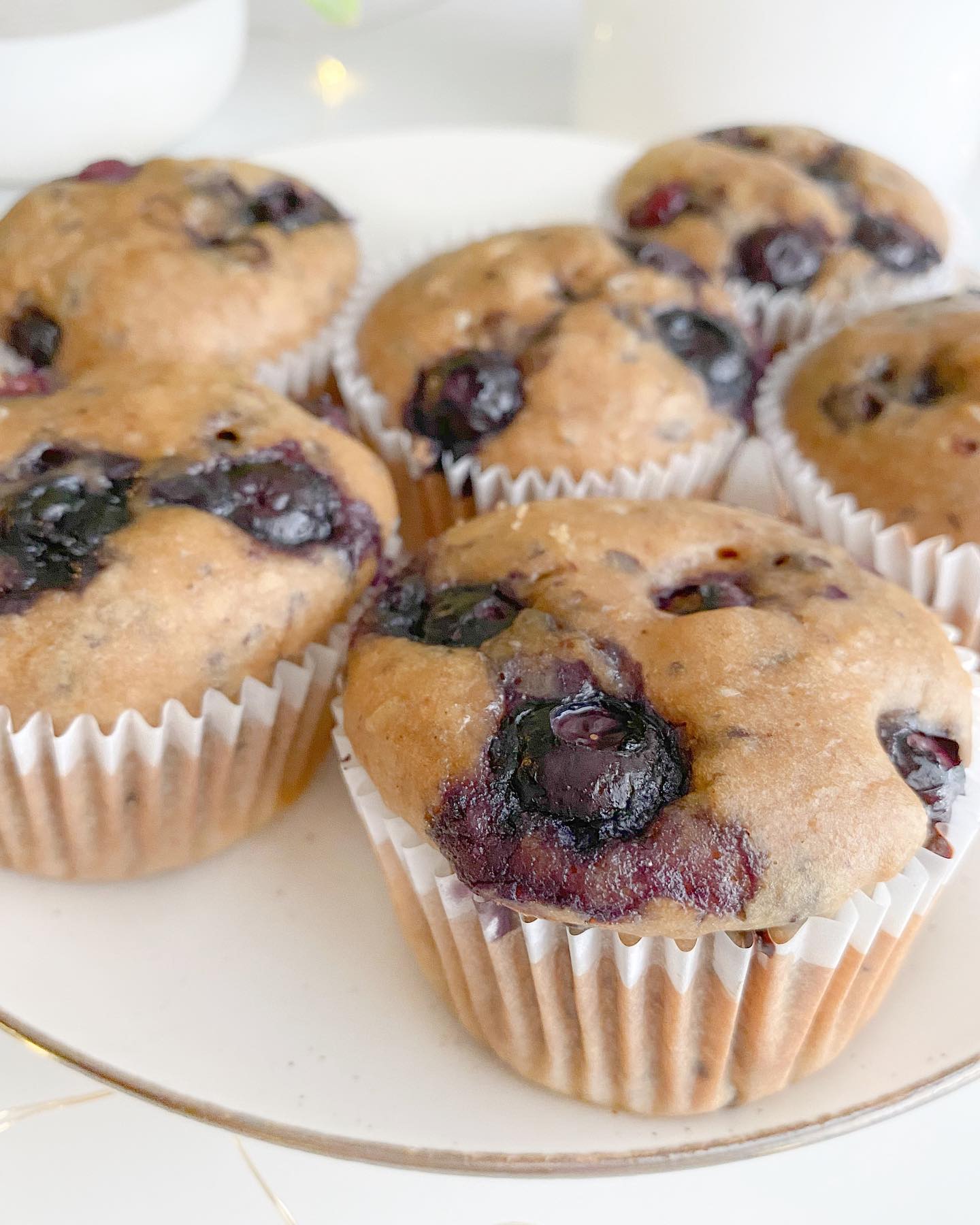 Warm Blueberry Muffins with Chocolate Chunks
