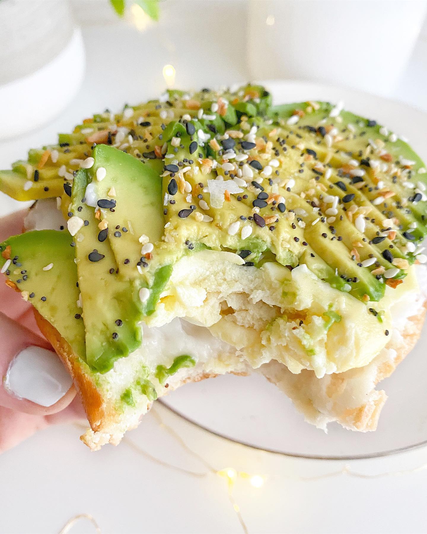Toasty Bagel Breakfast with Eggs and Avocado