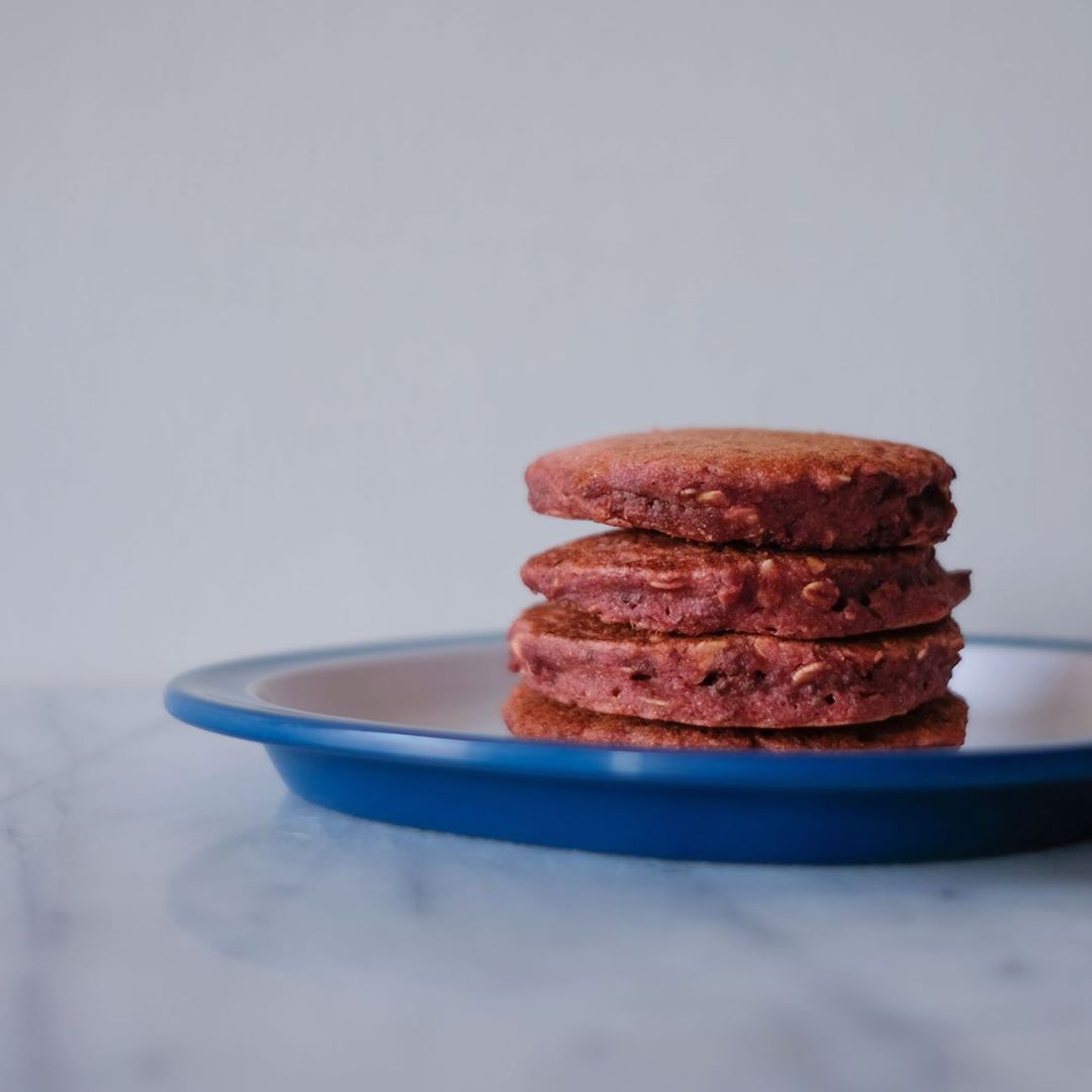 Beet and Oat Pancakes