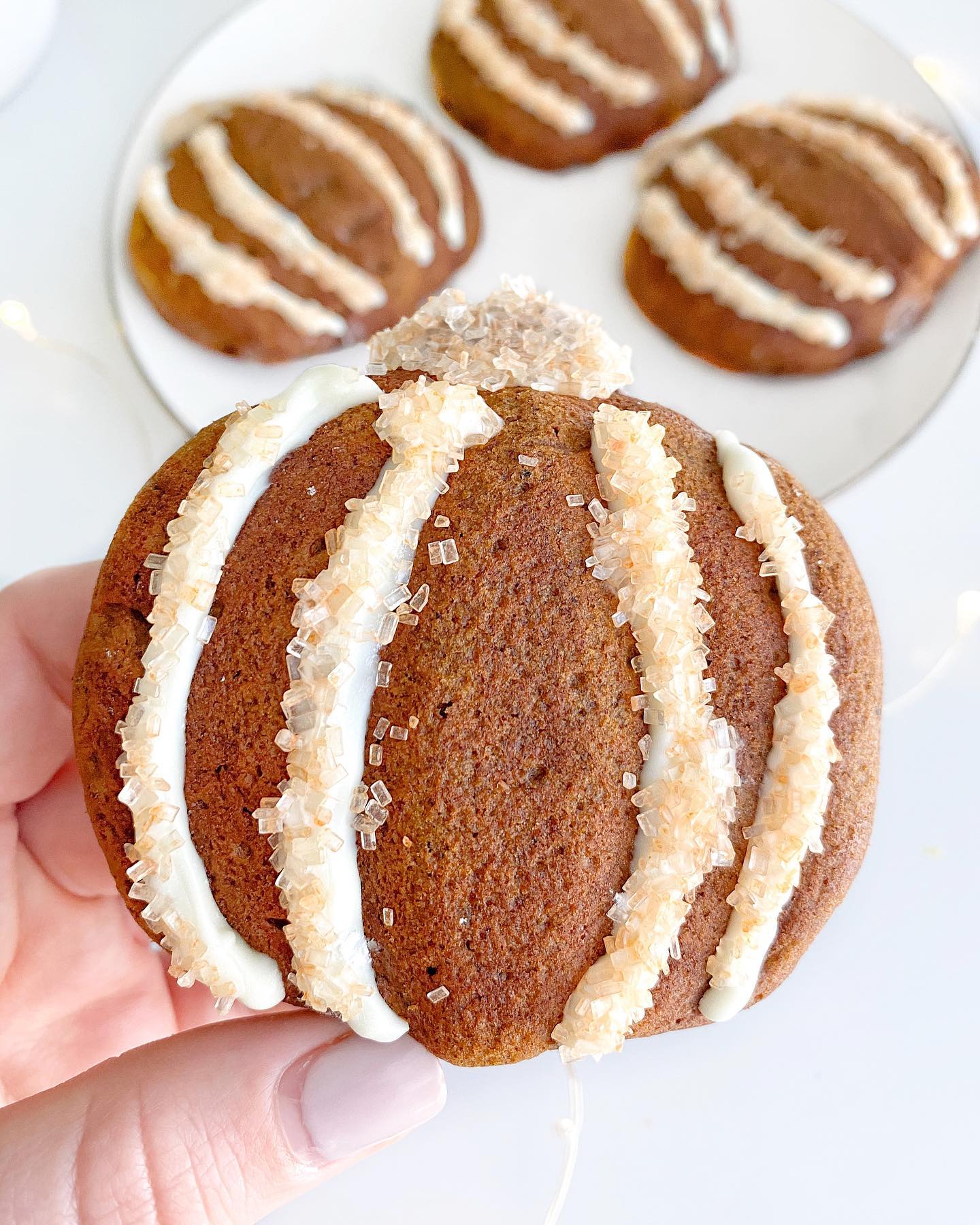 Flourless Pumpkin Cakes with White Chocolate and Sprinkles