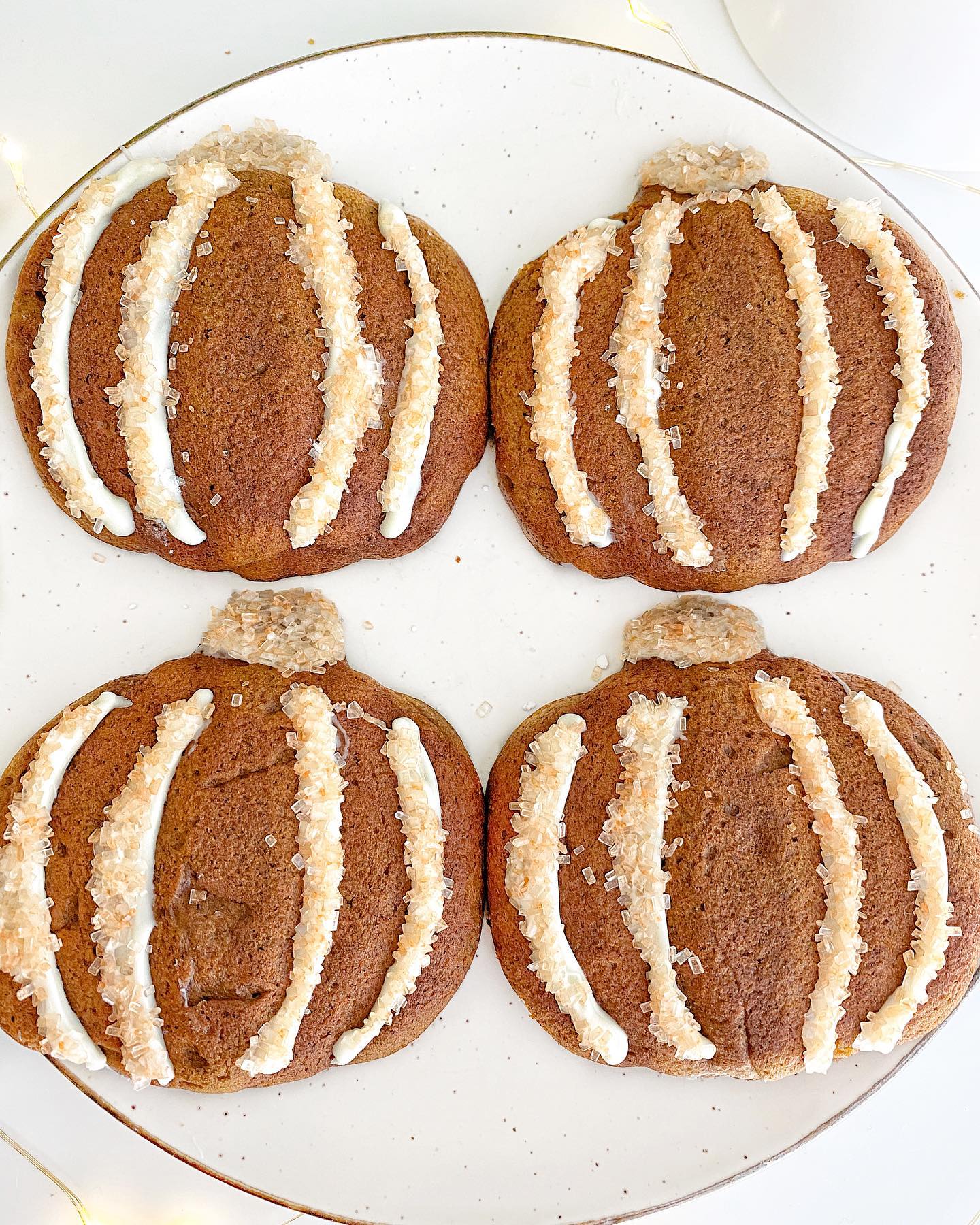 Flourless Pumpkin Cakes with White Chocolate and Sprinkles