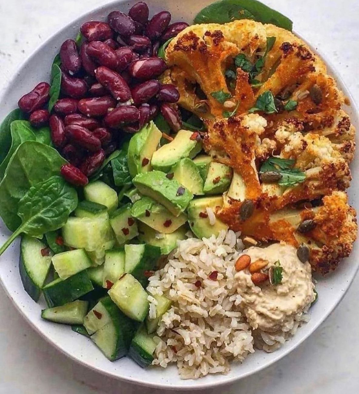 Roasted Cauliflower Steak Nourish Bowl