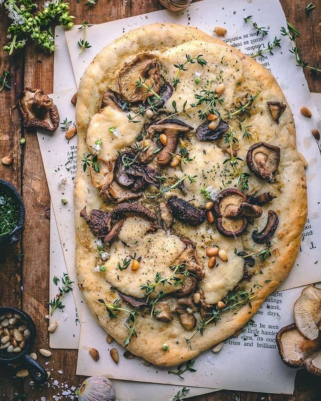 Vegan Pizza Bianca with Artichoke Pesto