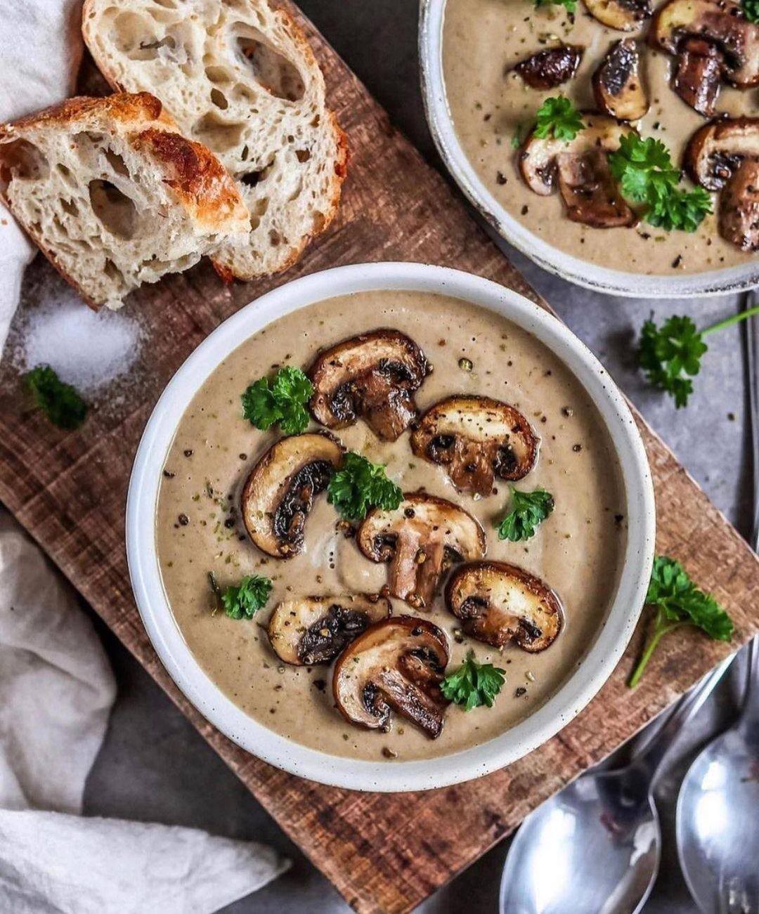 Vegan Mushroom Soup with Noodles