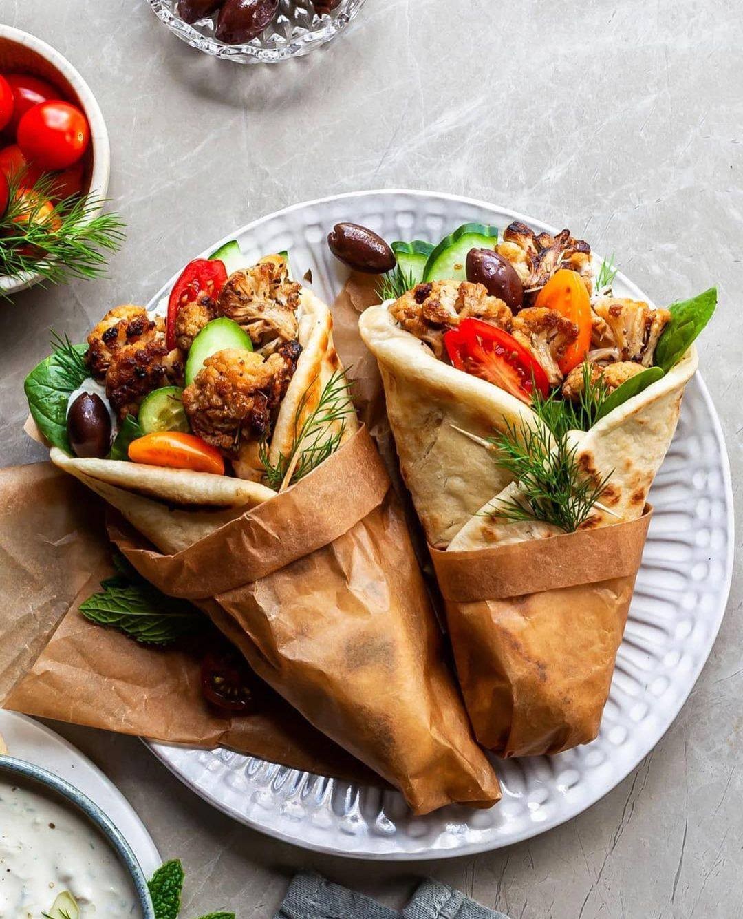Vegan Cauliflower Gyro Wraps