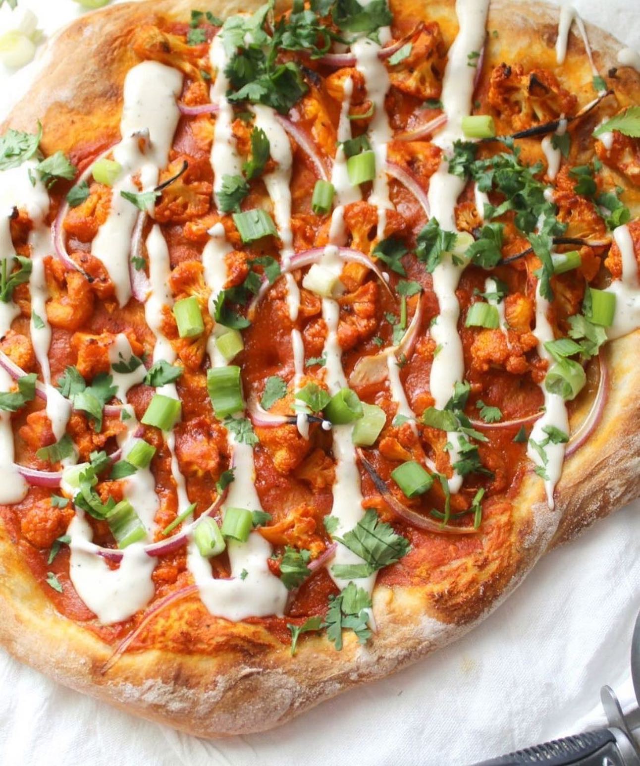 Vegan Buffalo Cauliflower Pizza