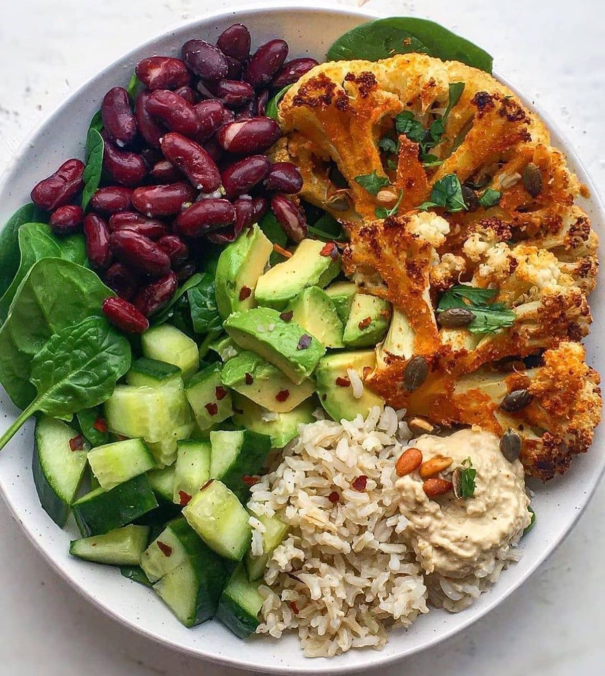 Roasted Cauliflower Steak Nourish Bowl