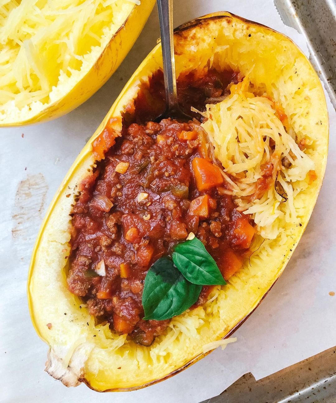 Spaghetti Squash with Meat Sauce