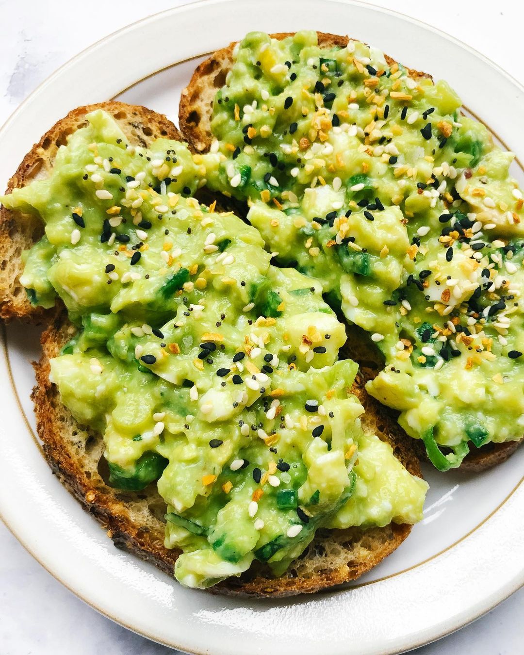 Herby Avocado Egg Salad Toast