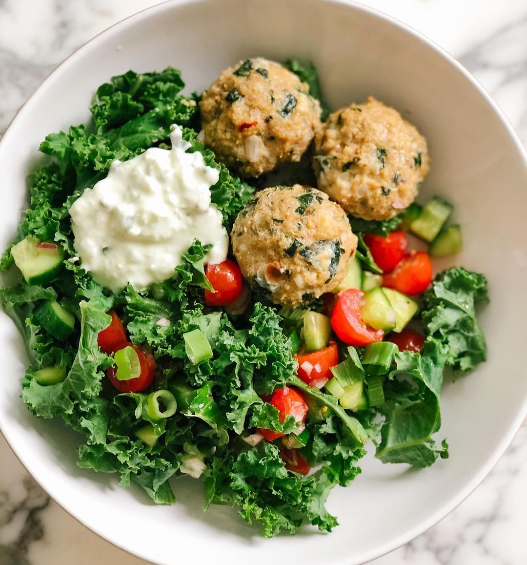 Turkey Tzatziki Meatball Bowls
