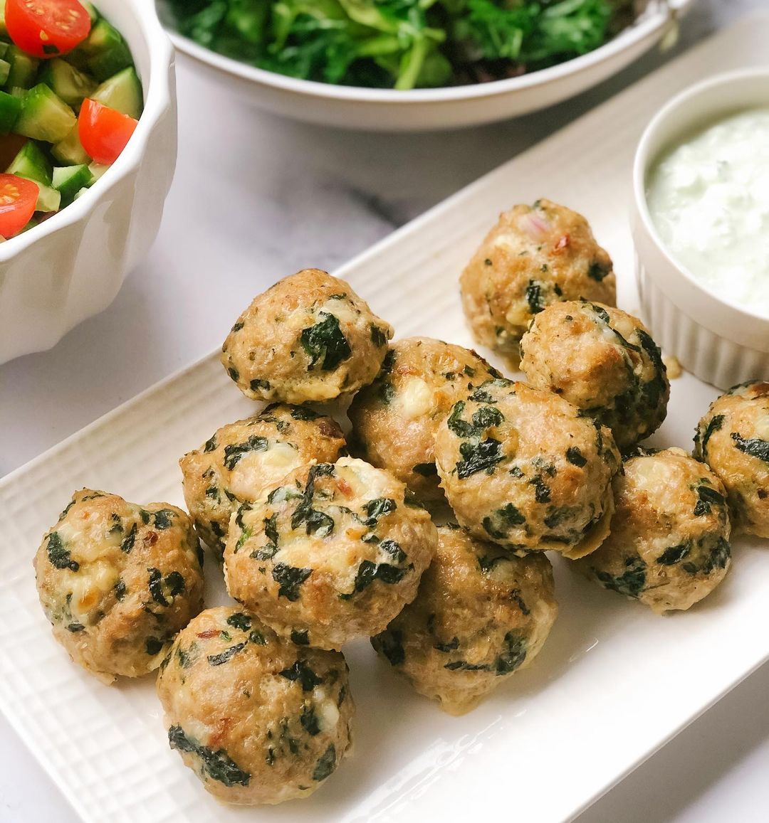 Turkey Tzatziki Meatball Bowls