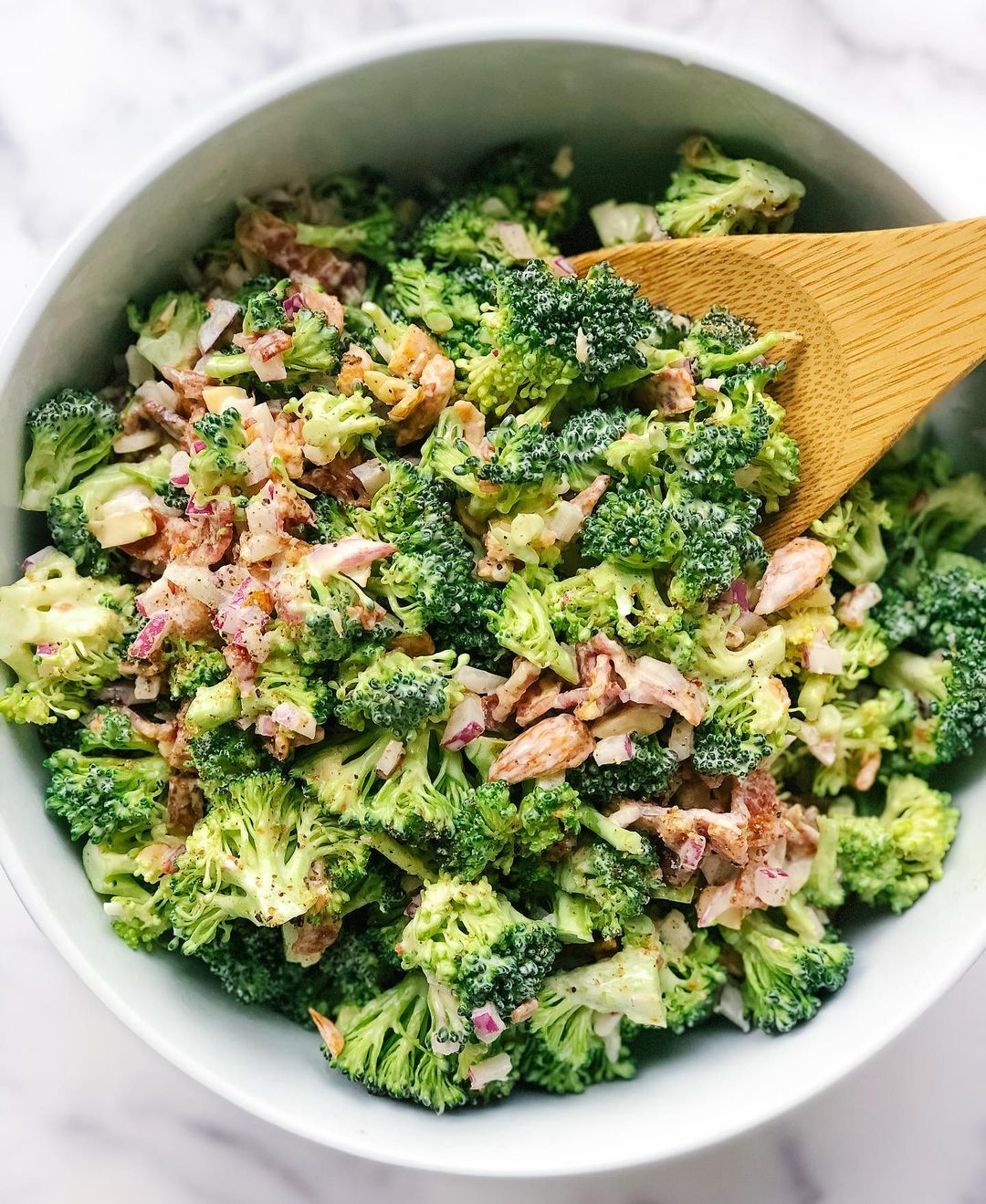 Almond Broccoli Bacon Salad with Creamy Dressing