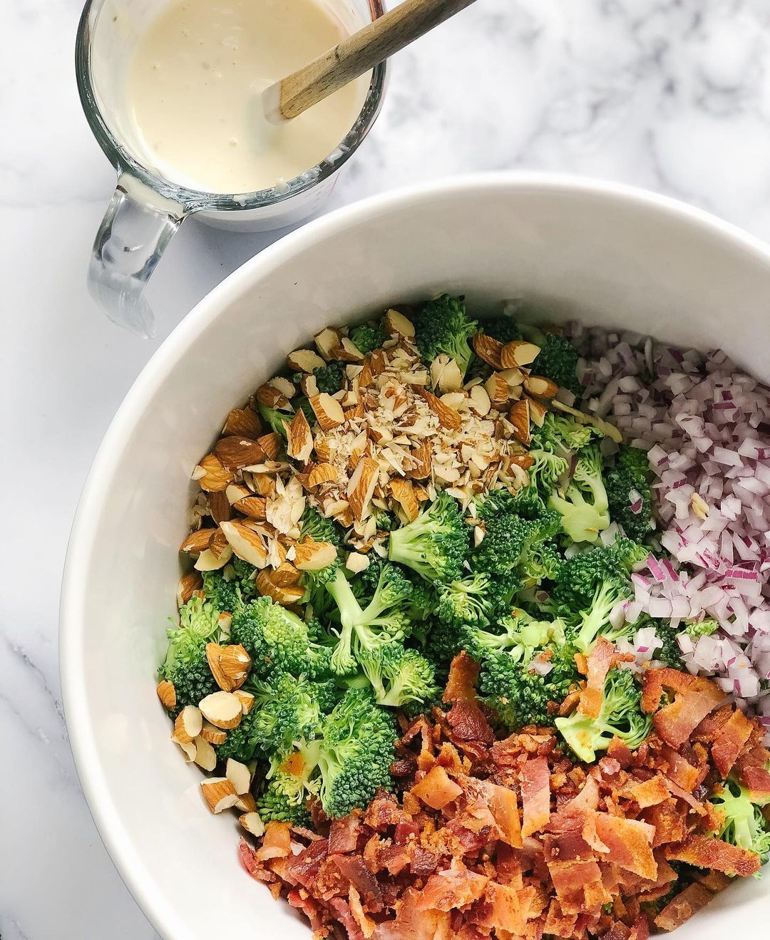 Almond Broccoli Bacon Salad with Creamy Dressing
