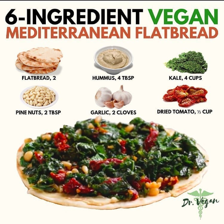Quick Mediterranean Kale Flatbread