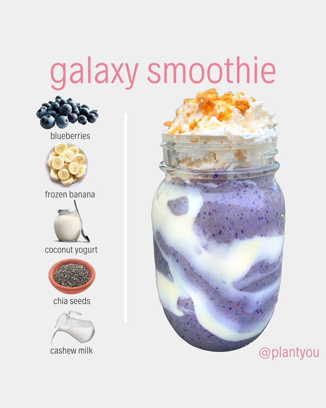 Vegan Galaxy Smoothie with Fresh Blueberries