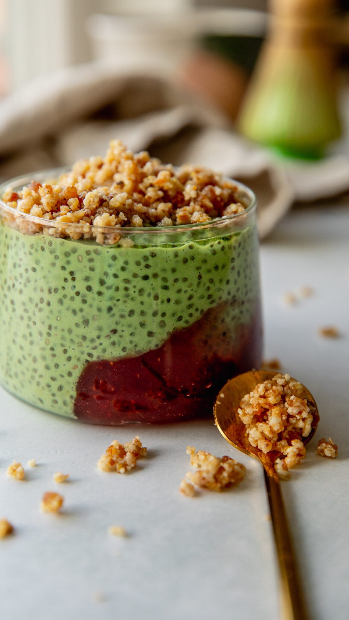 Matcha Cheesecake Chia Pudding