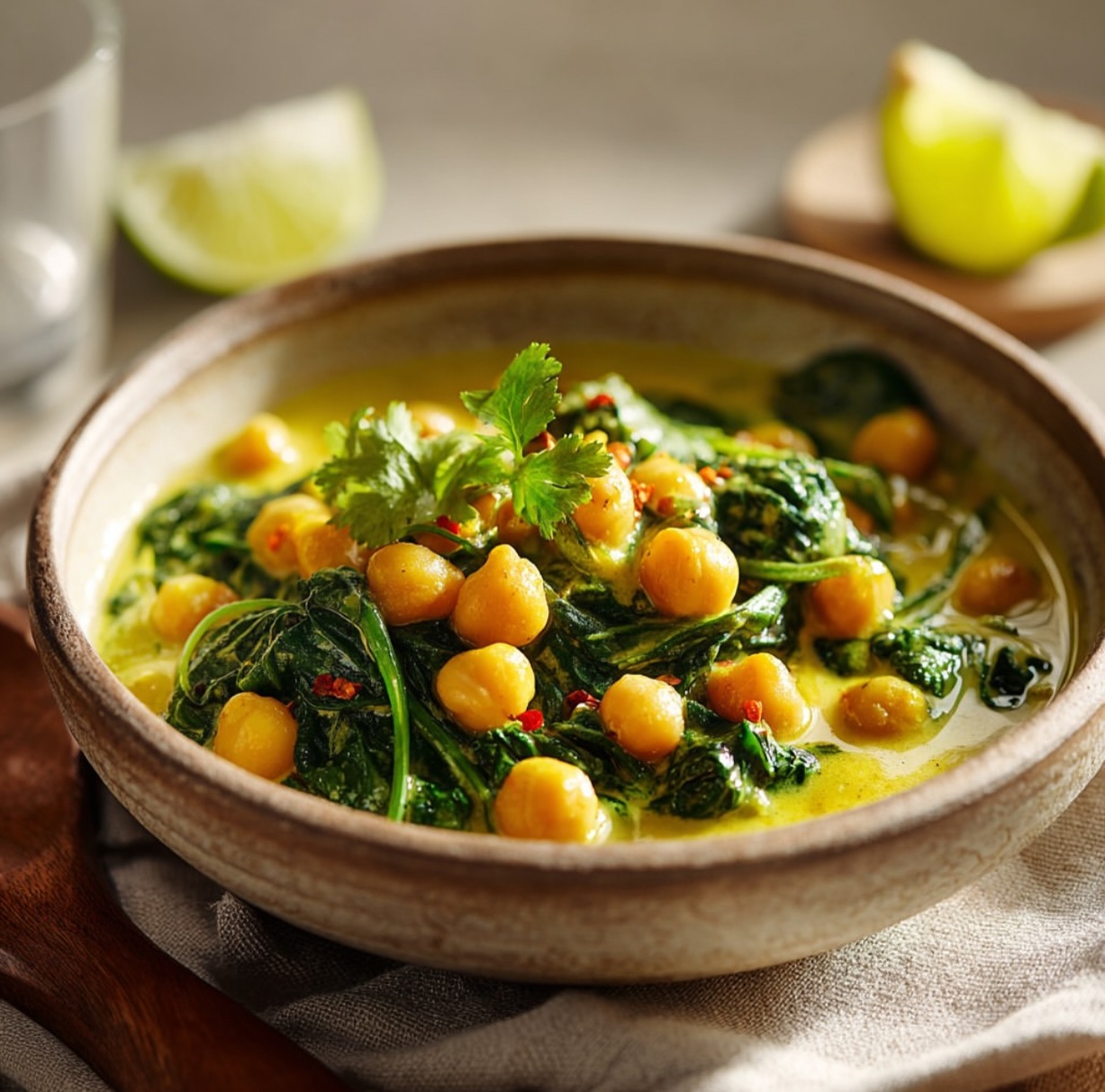 Quick Chickpea and Spinach Curry