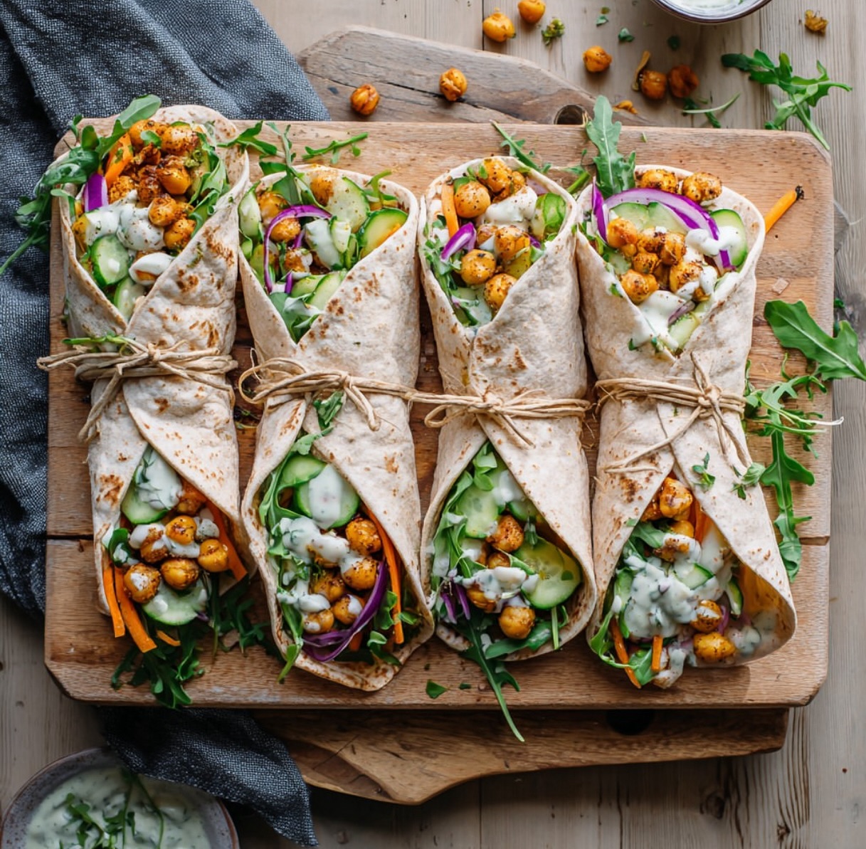 Spiced Chickpea Wraps with Tahini Dressing