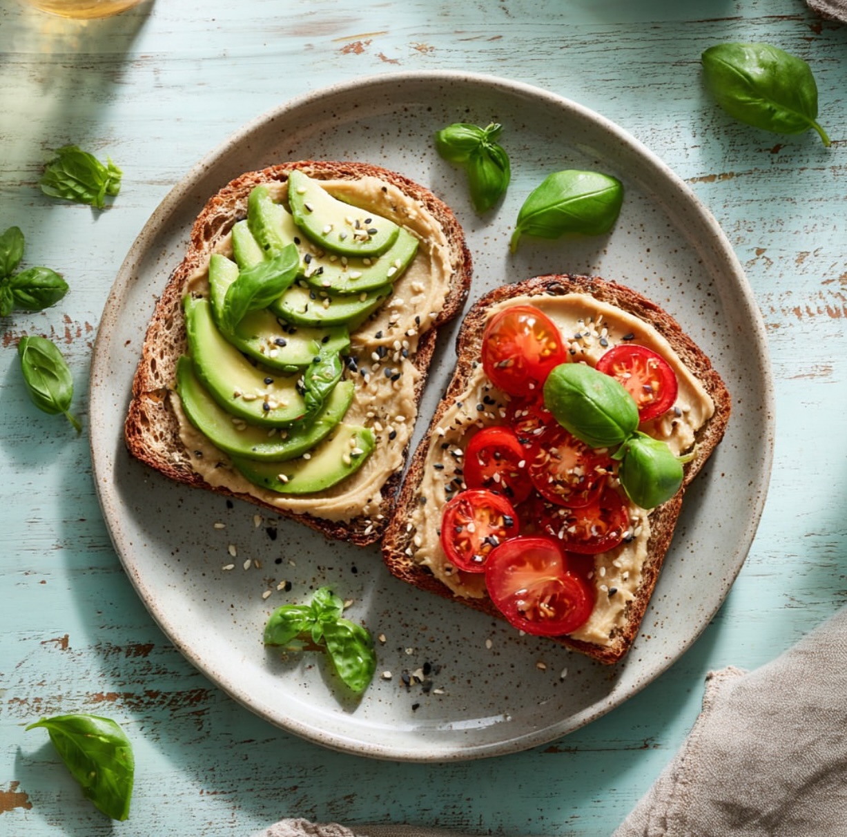 Savory Vegan Breakfast Toast with Toppings