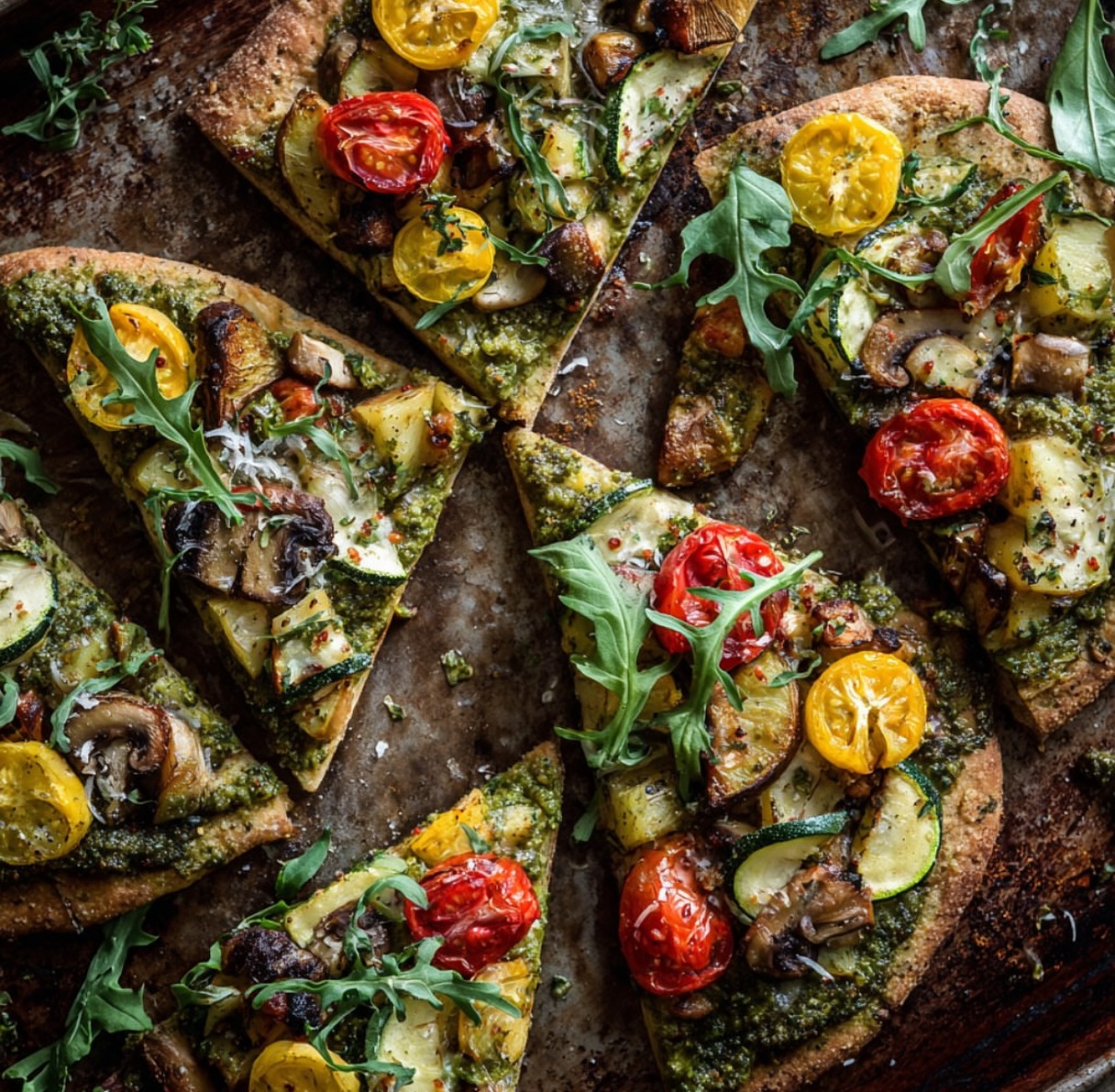 Potato and Red Pesto Pizzettas