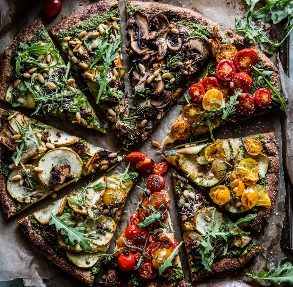 Potato and Red Pesto Pizzettas