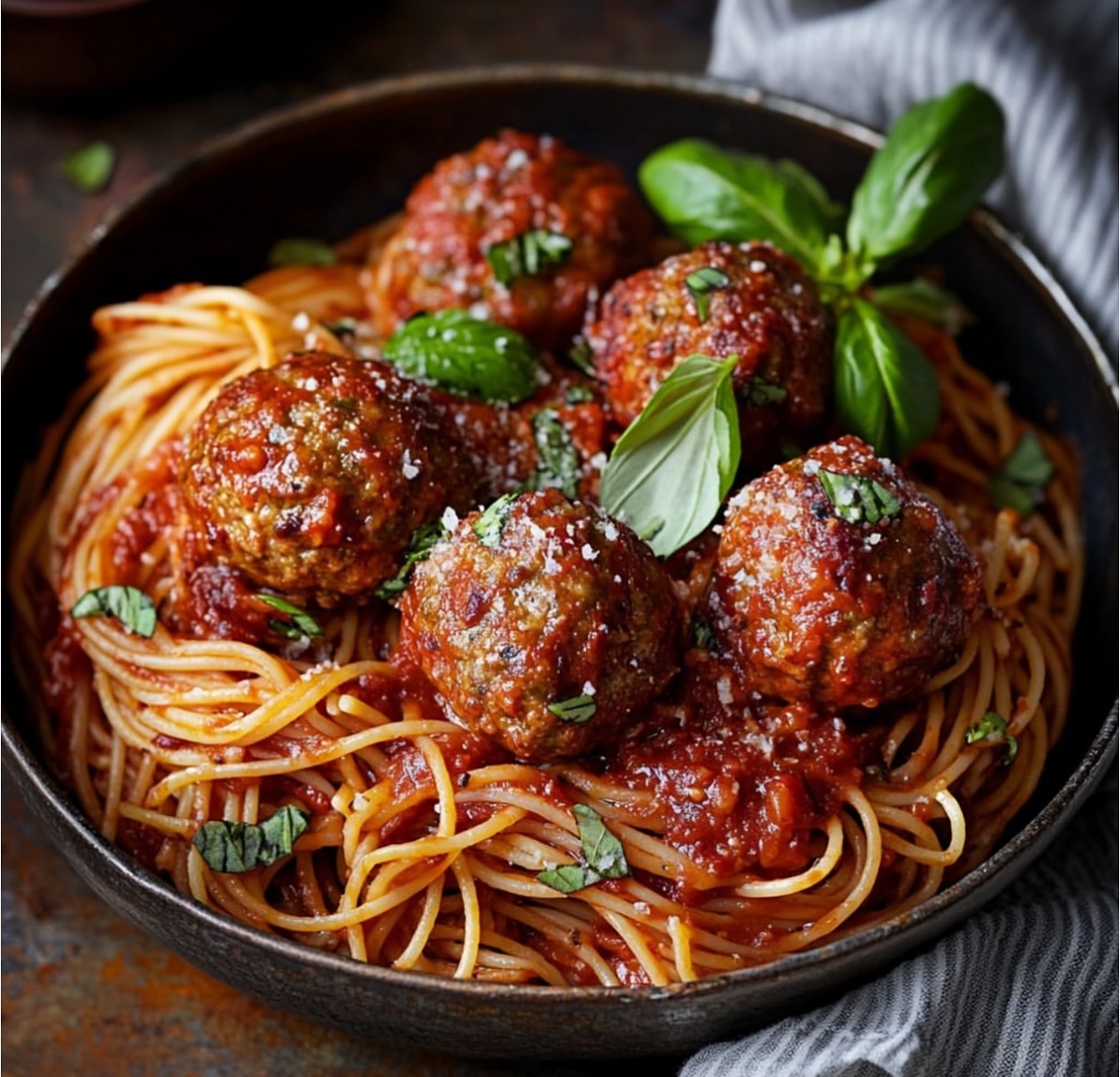 Vegan Spaghetti Marinara with Lentil Balls
