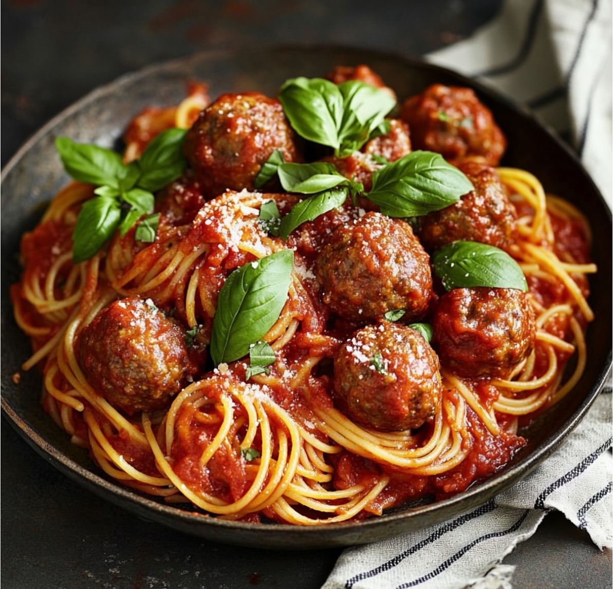 Vegan Spaghetti Marinara with Lentil Balls