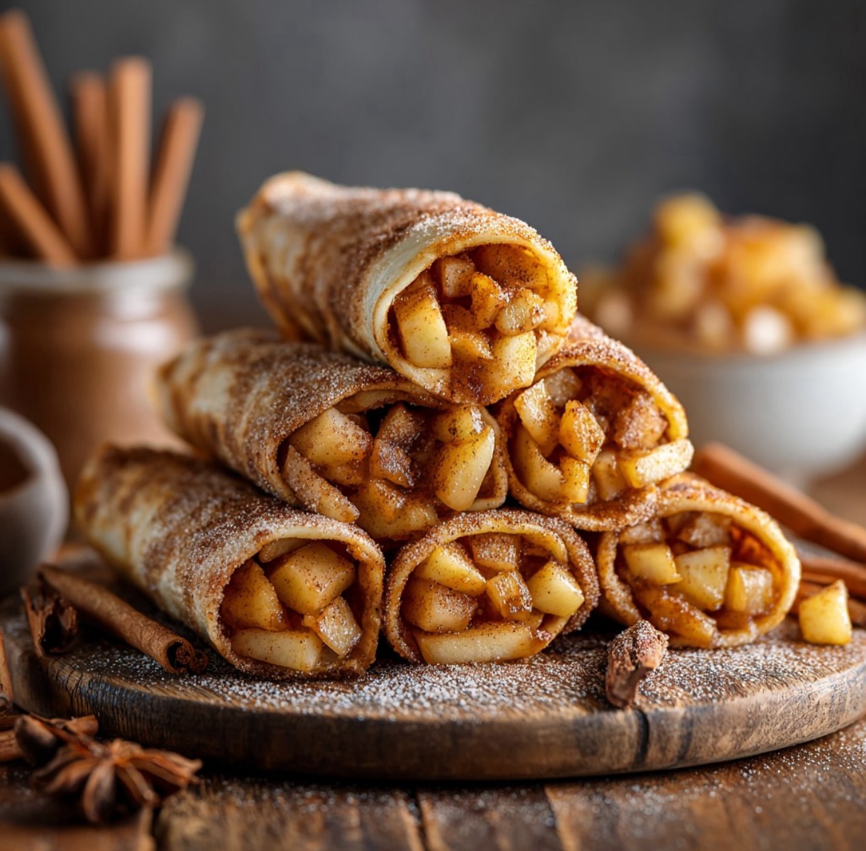 Vegan Crepes with Apple Cinnamon Filling
