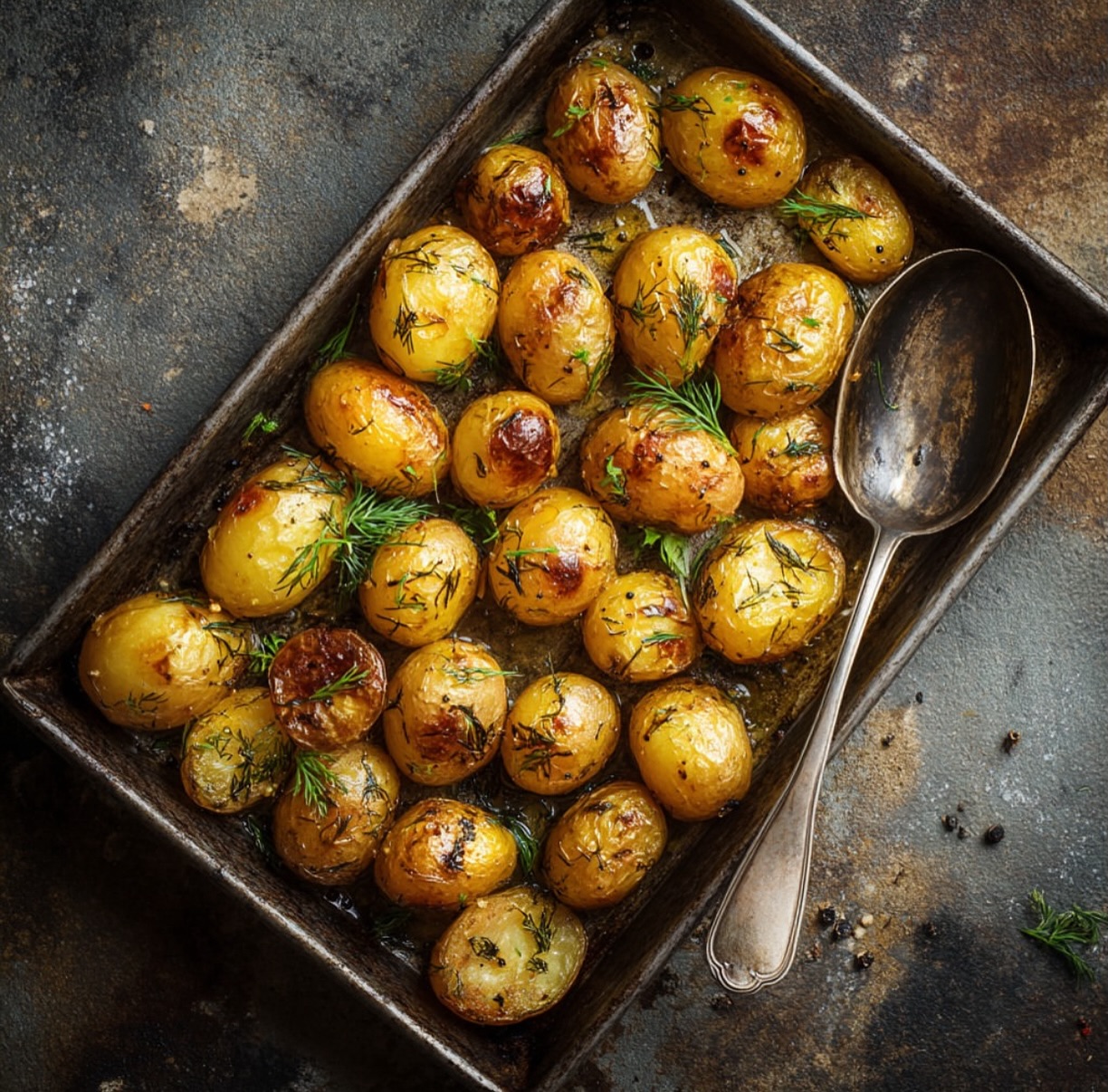 Roasted Swedish Potatoes with Dill