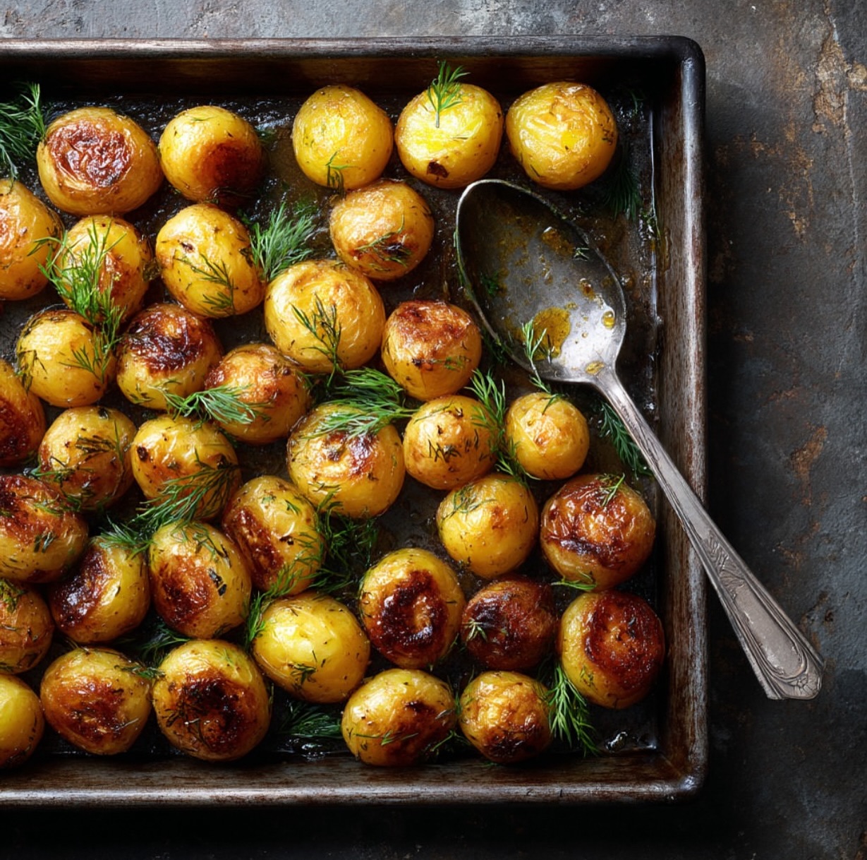Roasted Swedish Potatoes with Dill