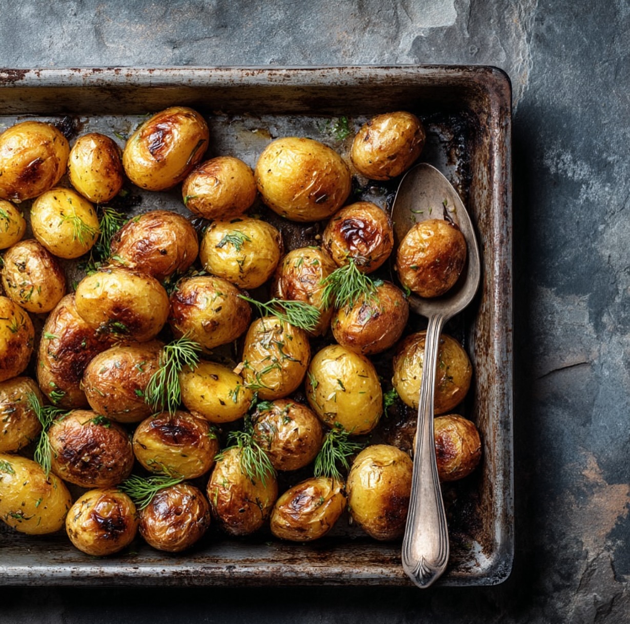 Roasted Swedish Potatoes with Dill