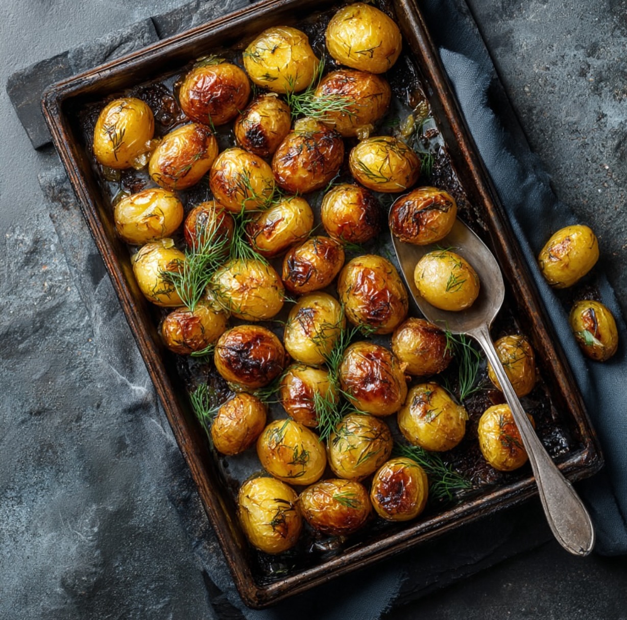 Roasted Swedish Potatoes with Dill