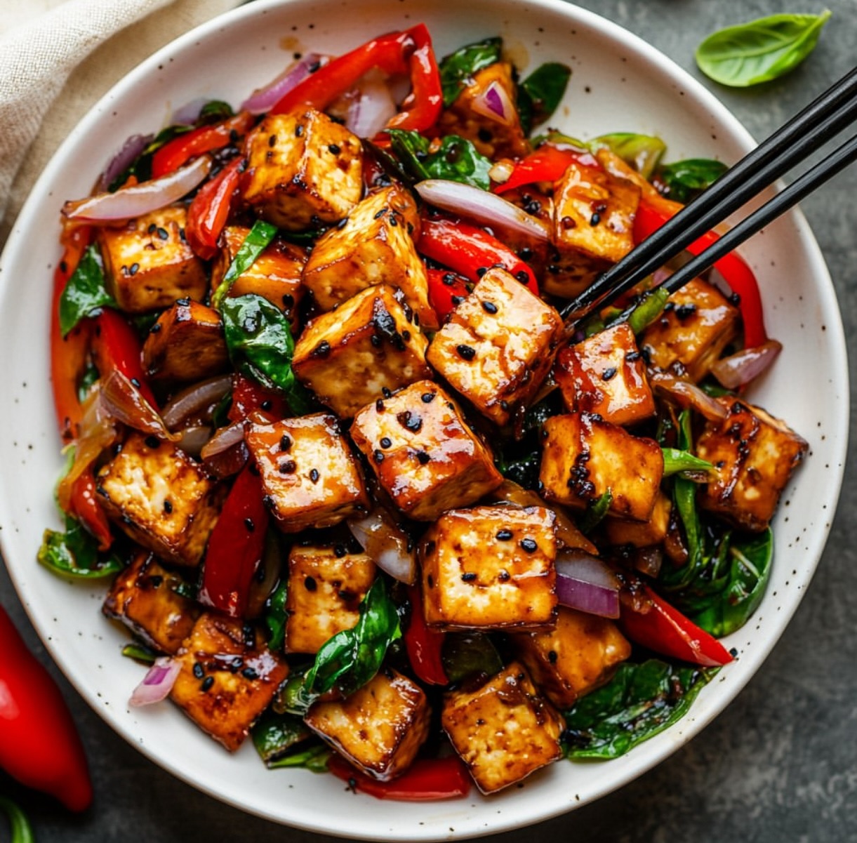 Stir-Fried Black Bean Tofu