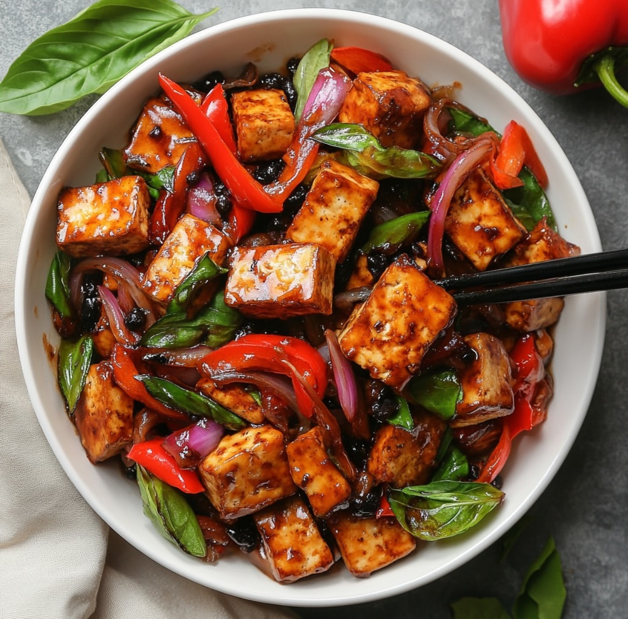 Stir-Fried Black Bean Tofu